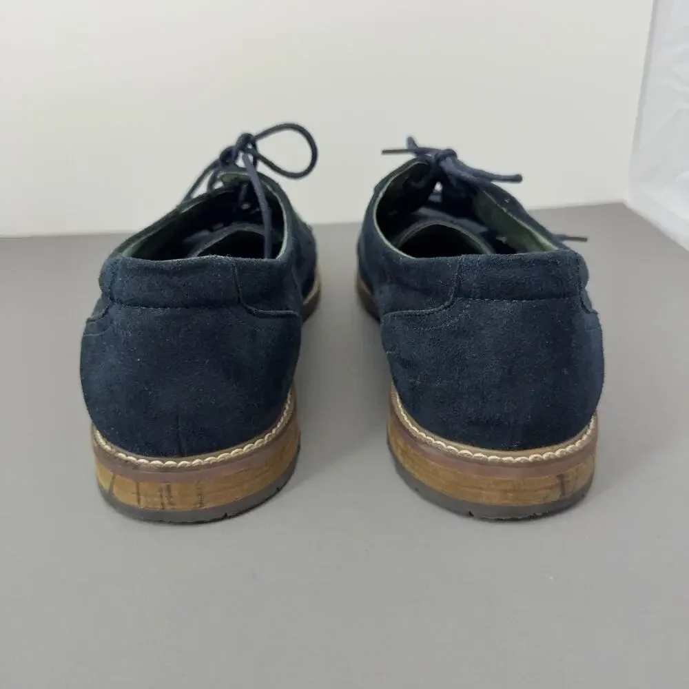 Todd Welsh Cap Toe Derby Shoes Mens 12 M Faux Suede Navy Blue B991367